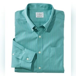 Men's LL Bean Wrinkle-Free Jade Oxford Shirt, Size L